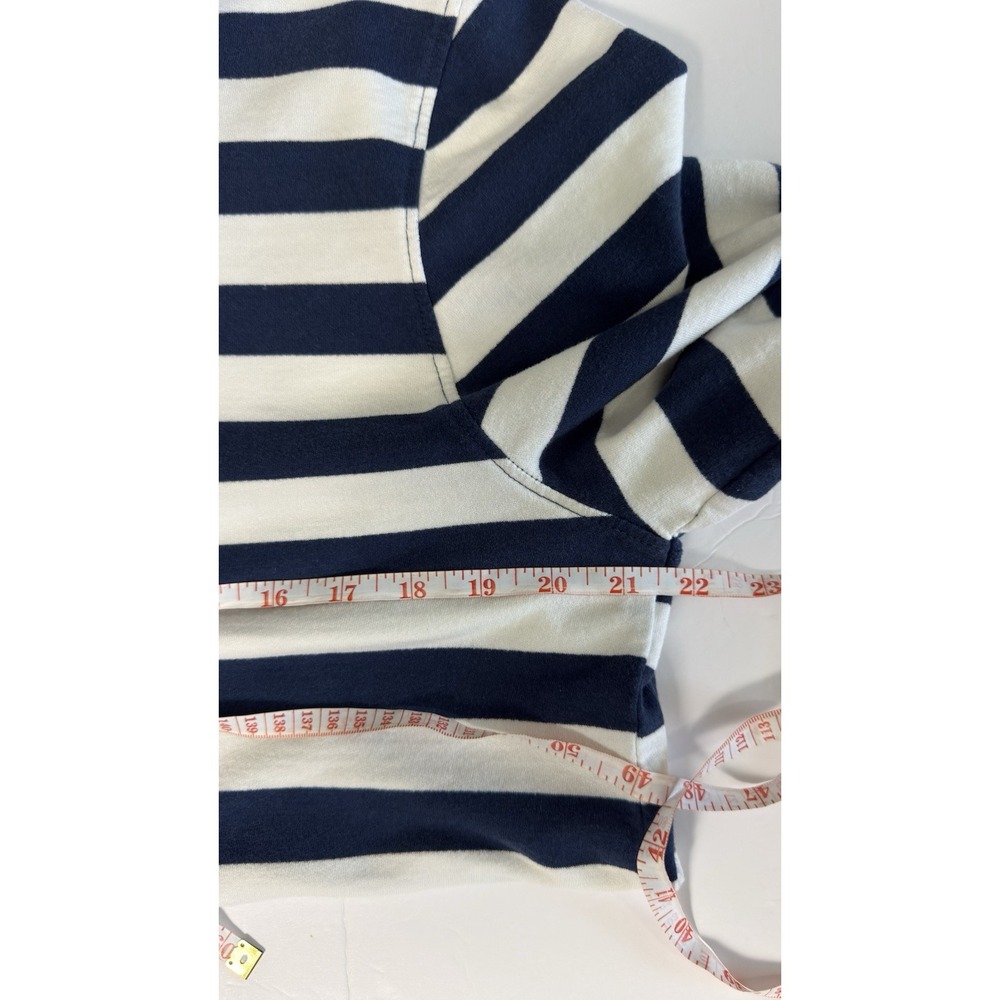 Psycho Bunny Men's Long Sleeve T-Shirt Navy White Striped Size M Crew Neck Logo - Picture 6 of 7